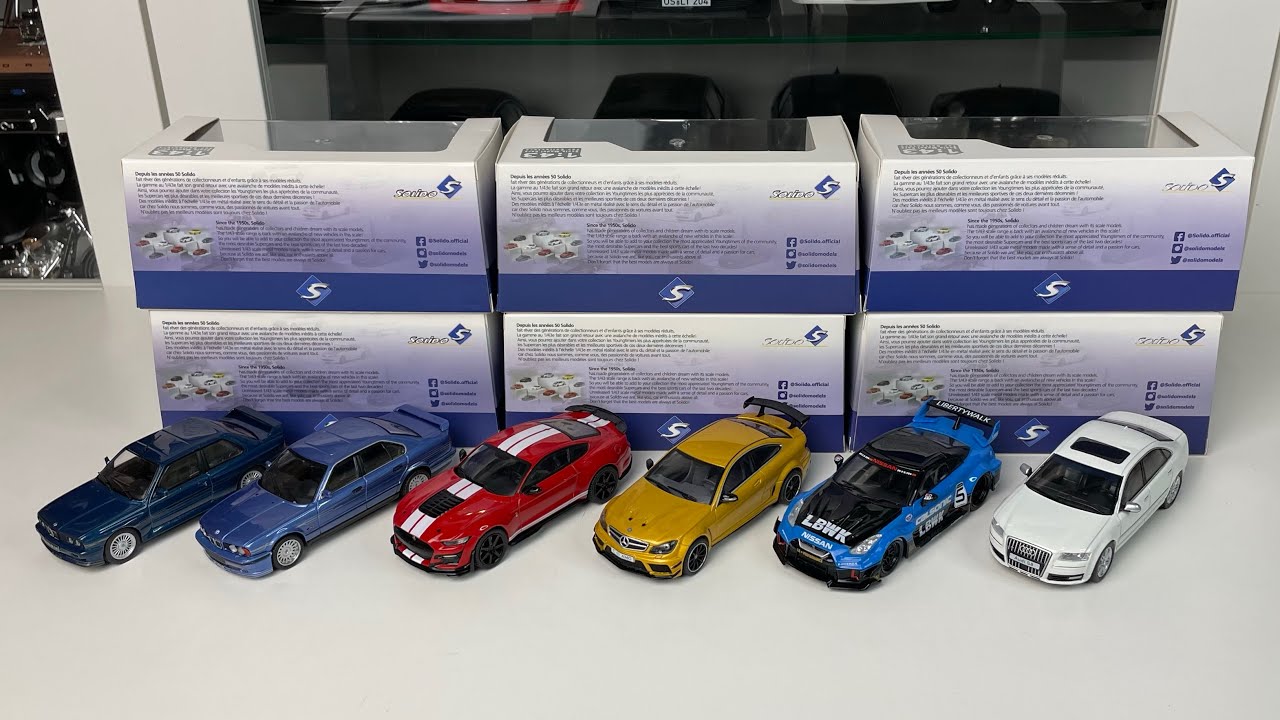 1:43 Solido models (Audi, Alpina, Nissan, Shelby, Mercedes AMG) - Unboxing