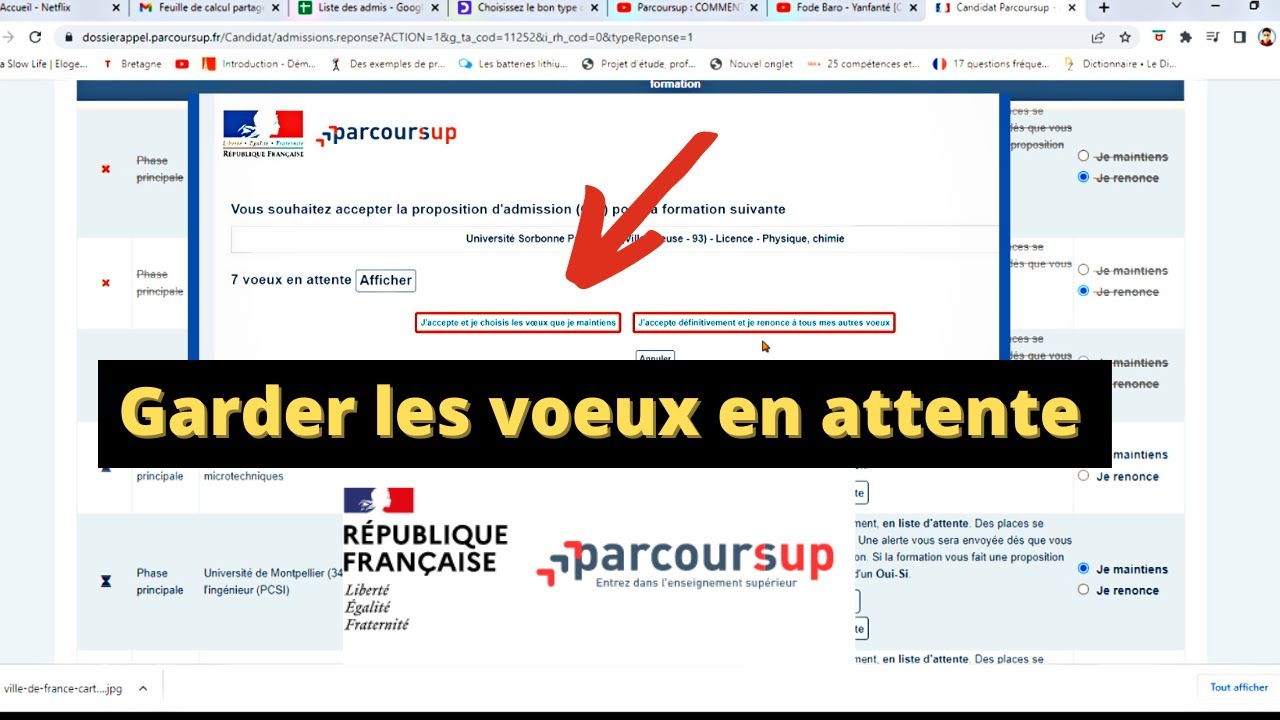 Comment accepter la proposition d'admission et garder les vœux en attente ? Parcoursup les réponses