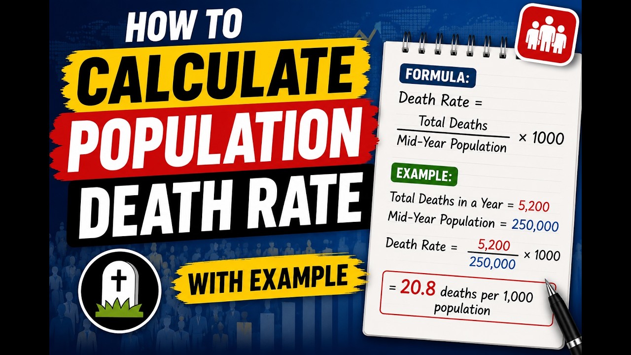 HOW TO CALCULATE POPULATION DEATH RATE WITH EXAMPLE