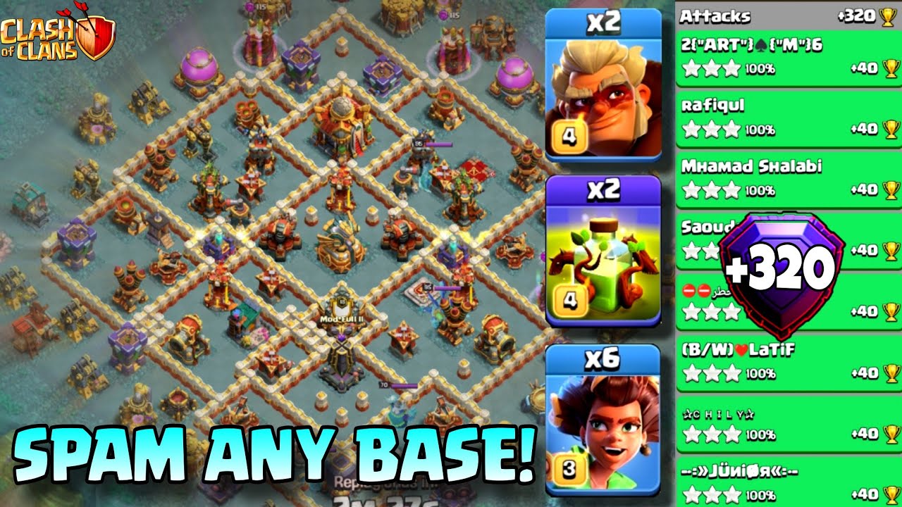 +320 | ROOT RIDER Smash With Overgrowth Spells🔴Live Legend League Attack's | Th16 Attack Strategy |