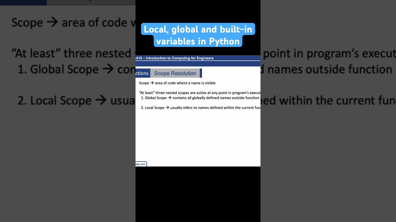 Local, global and built-in variables in python.