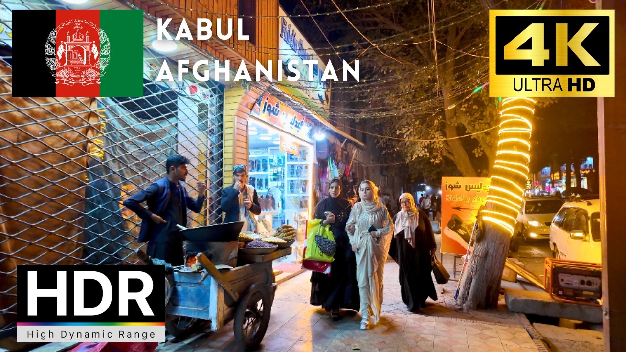 🇦🇫Afghanistan 4k walk - Kabul 4K Night Walking Tour｜4K 60fps