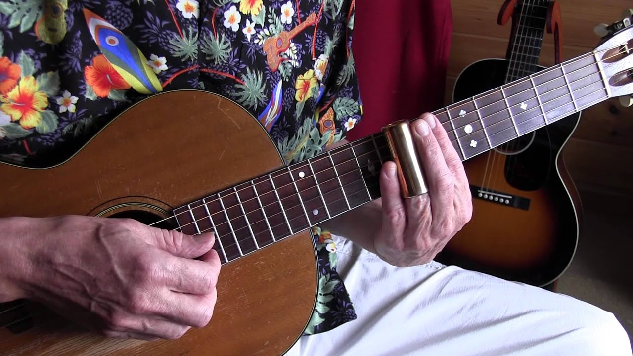 Lesson - acoustic slide guitar - Snake Eyes Blues - TAB avl