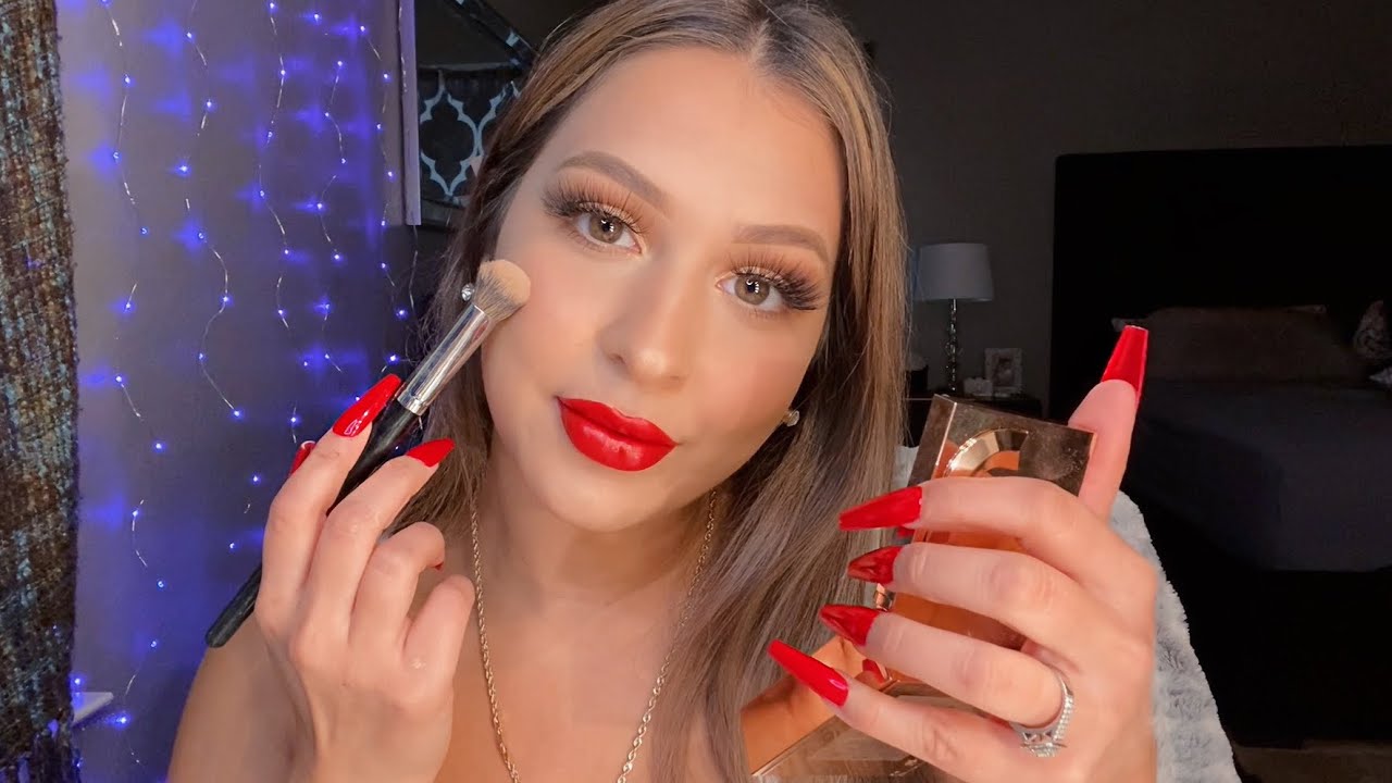 ASMR doing my makeup + storytime ✨🥰🌹
