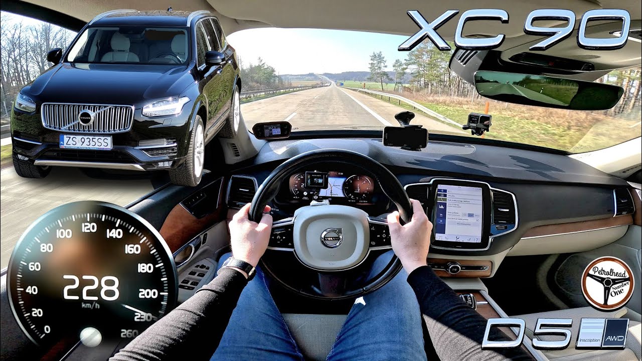 2016 Volvo XC90 D5 (225 KM) | V-MAX, 100-200 km/h, prezentacja i próba autostradowa. | 4K