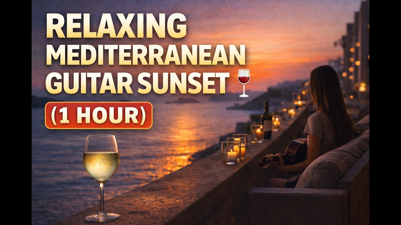 Relaxing Mediterranean Guitar Sunset 🍷 | Smooth Chill Lounge Music (1 Hour)