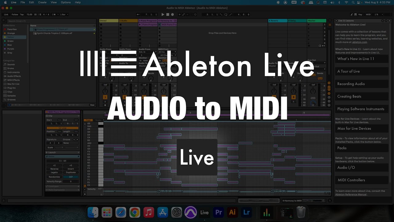 Audio to MIDI in Ableton | Converting Harmony Melody and Drums