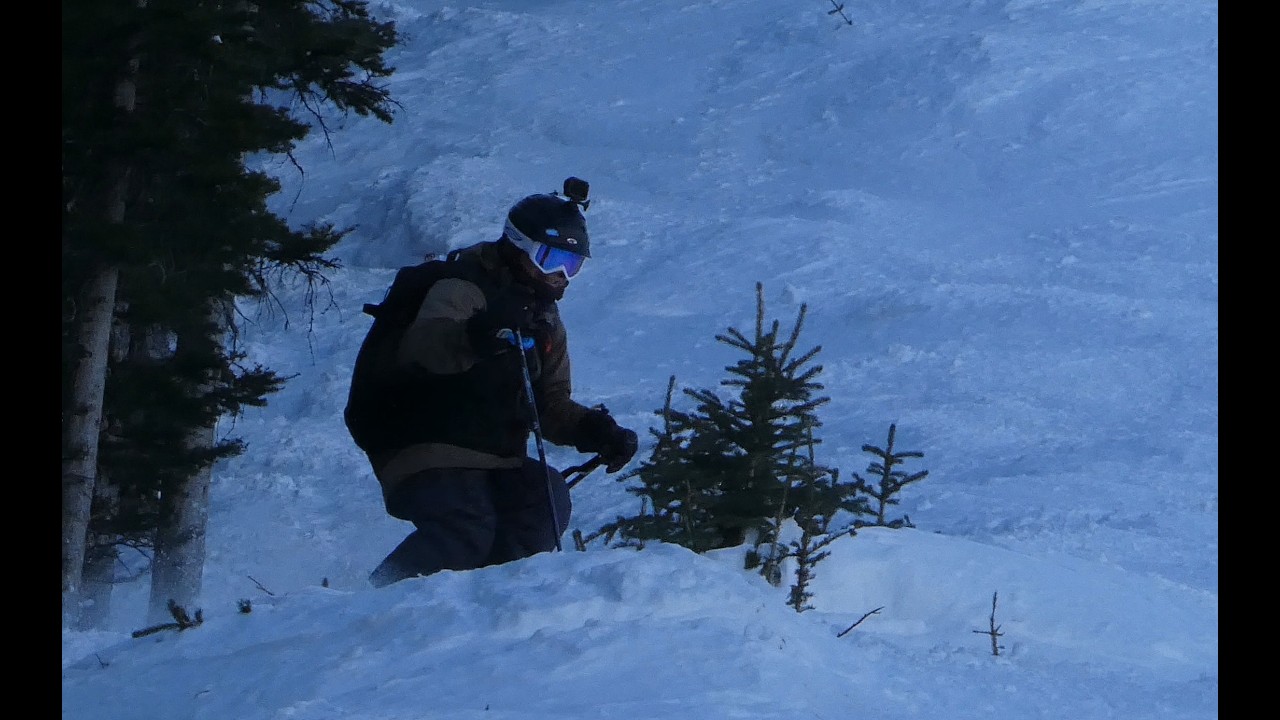 Ego snow over Ego bumps in the shadow by the trees, Nakiska, Mar 02, 2026