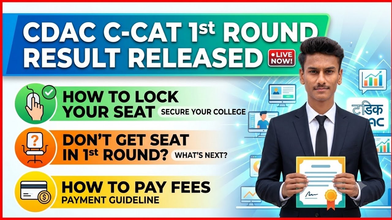 CDAC C-CAT Round 1 Seat Allocation 2026 Explained | Pay Fees, Lock Seat, or Wait for Round 2?