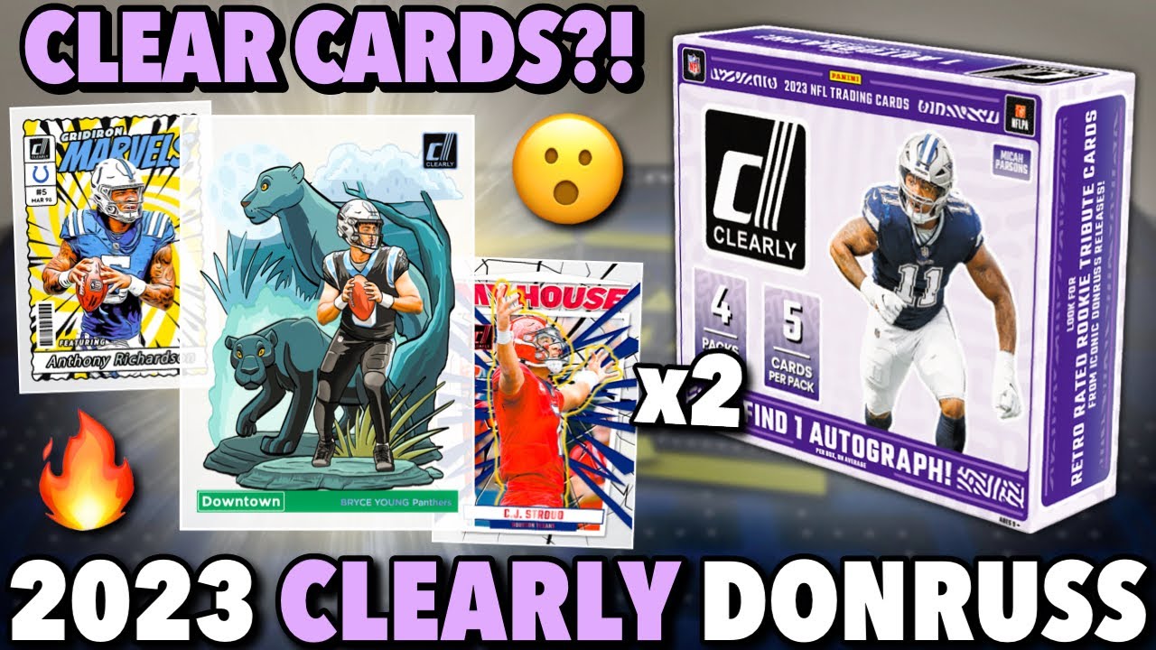 EVERY CARD IS CLEAR (SURPRISE W)?! 😮🔥 2023 Panini Clearly Donruss Football Hobby Box Review x2