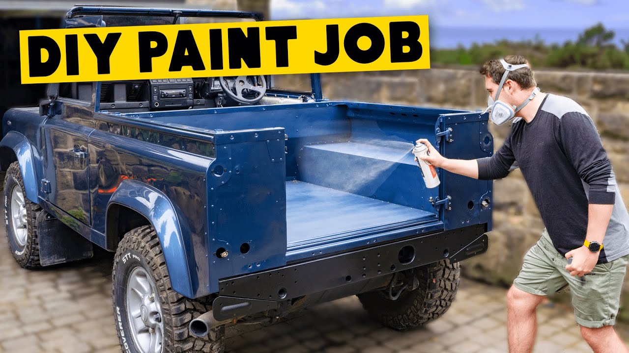 REPAINTING MY LAND ROVER DEFENDER ON MY DRIVE WAY!
