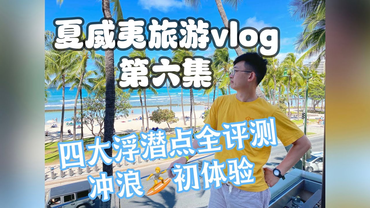 夏威夷旅行vlog第六天：欧胡岛四大潜点大评测！人生中第一次冲浪教学！欧胡岛北岸 Sharks Cove | Laniakea海龟