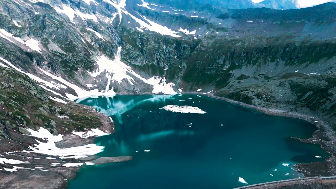 Drone video of Diga del Lago di Camposecco