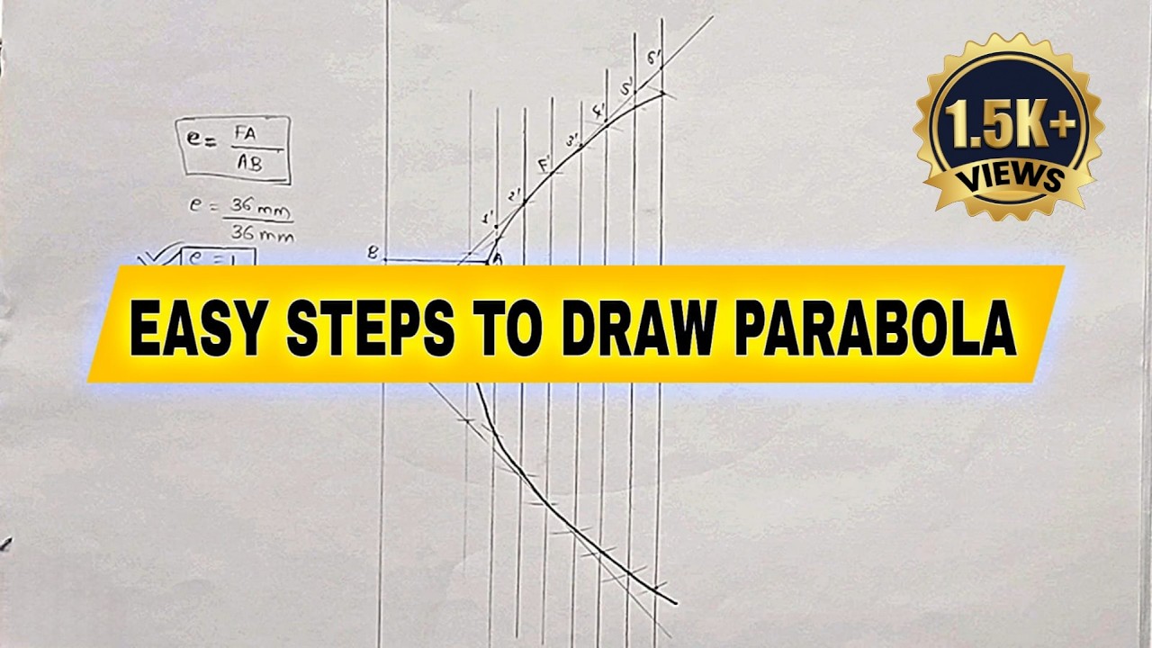 Easy Steps to Draw Parabola by Focus Directrix Method | Engineering Drawing Made Simple