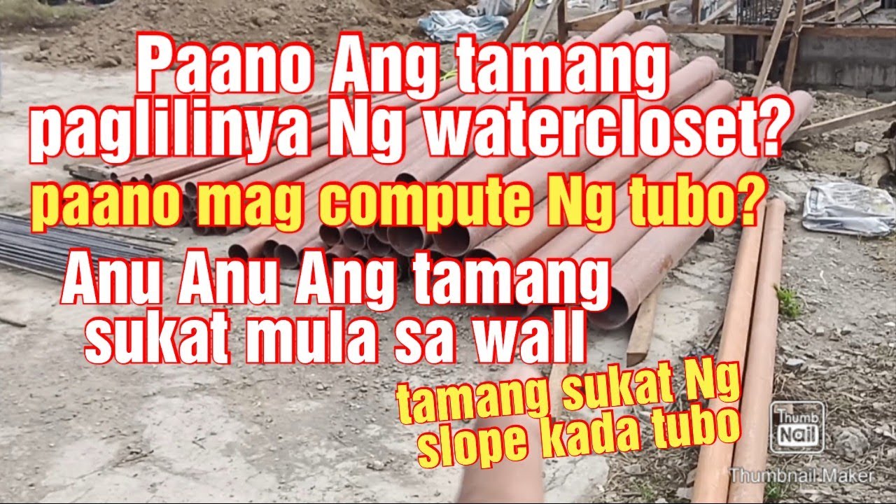 tamang paglilinya Ng tubo water closet pipe installation tamang pagkuha Ng slope at mga sukat