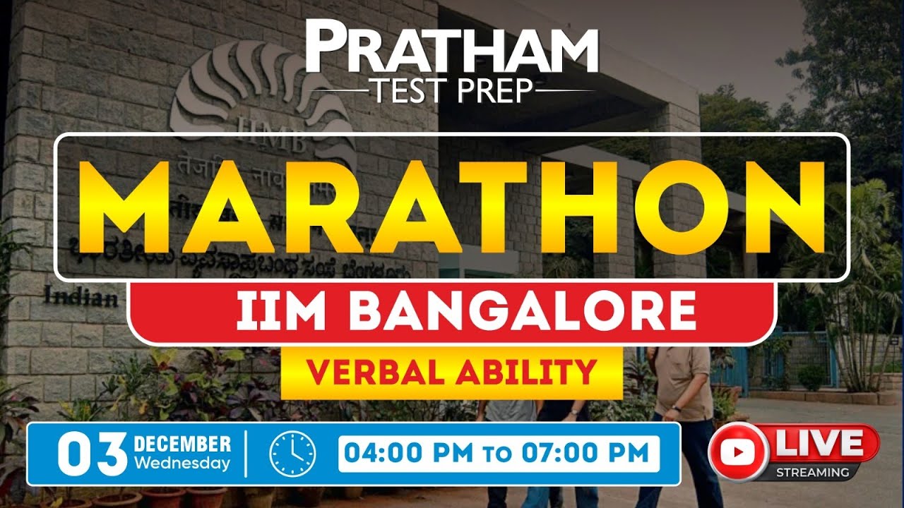IIM Bangalore Marathon | Verbal Ability Prep for IPMAT 2026 | Pratham Test Prep LIVE