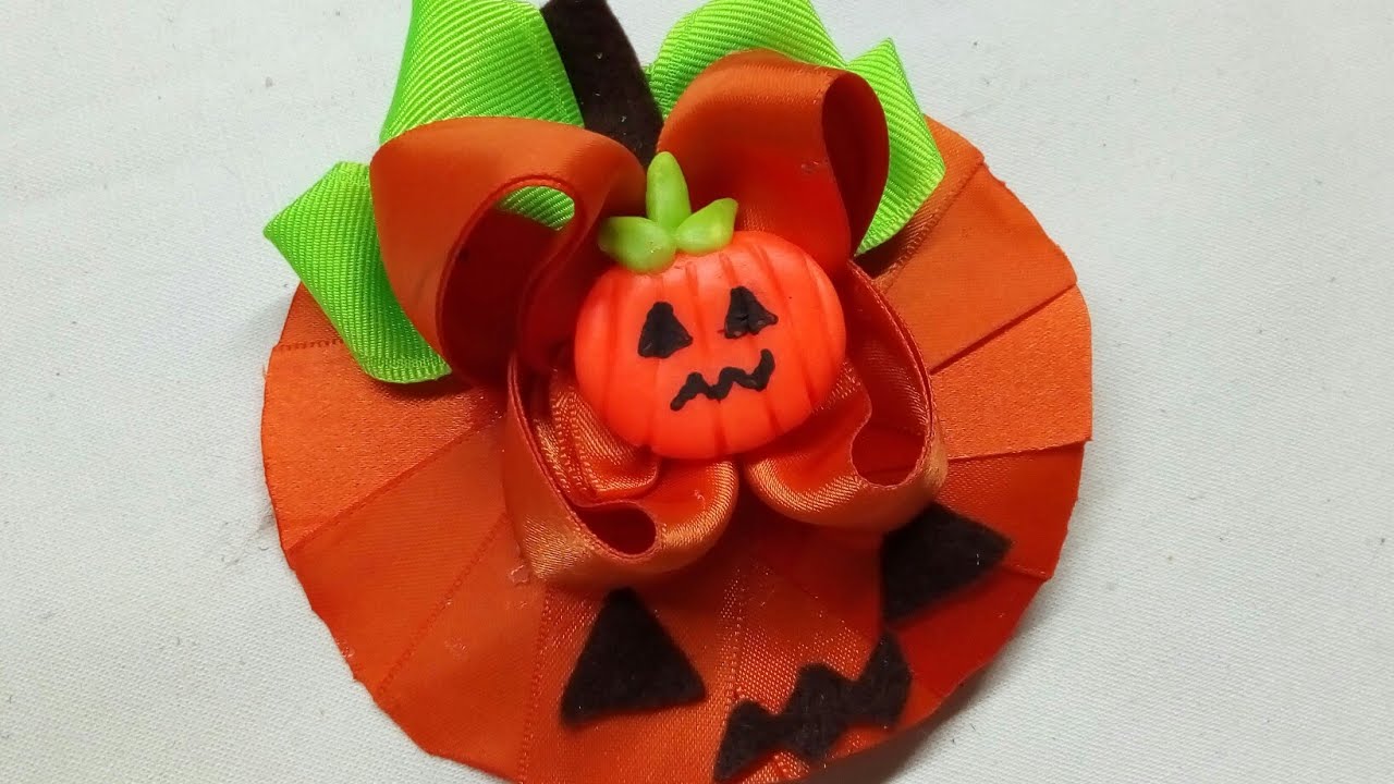 MOÑO BOUTIQUE CALABAZA - BOUTIQUE BOW PUMPKIN - BOWS FOR HALLOWEEN