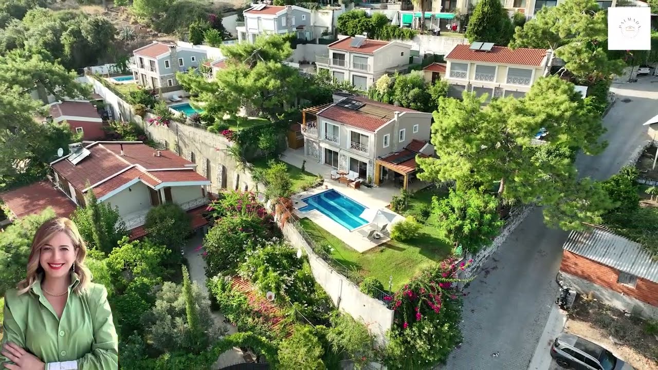 MARMARİS GÖKBEL MUHTEŞEM DENİZ MANZARALI KAPALI OTOPARKLI SATILIK TAM MÜSTAKİL HAVUZLU EŞYALI VİLLA