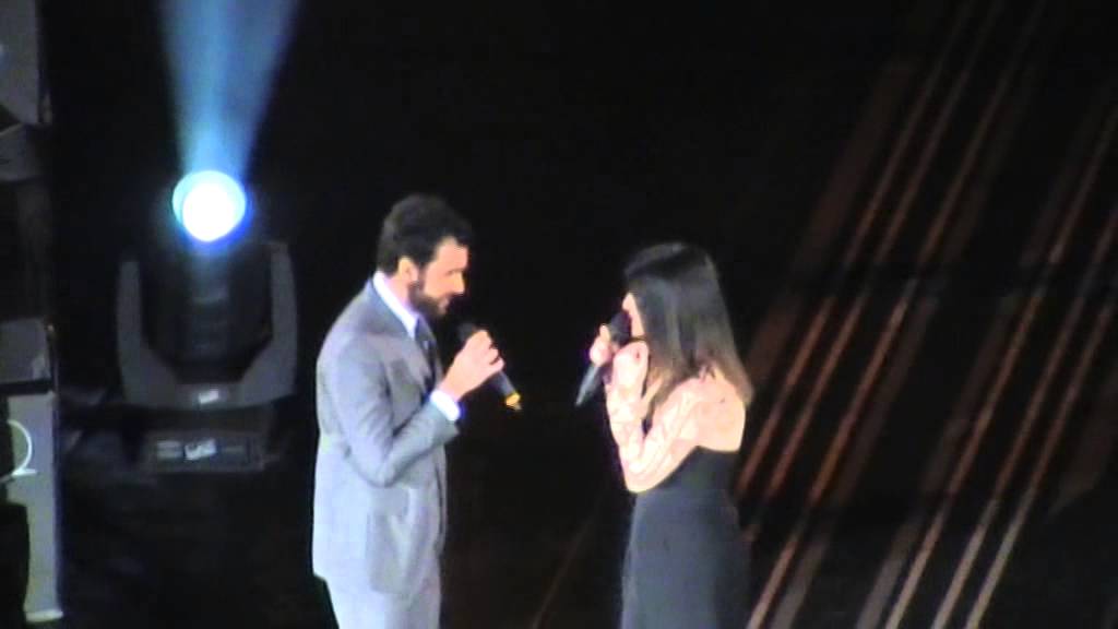 Taormina 18 maggio 2014: Laura Pausini e Marco Mengoni in Concerto.