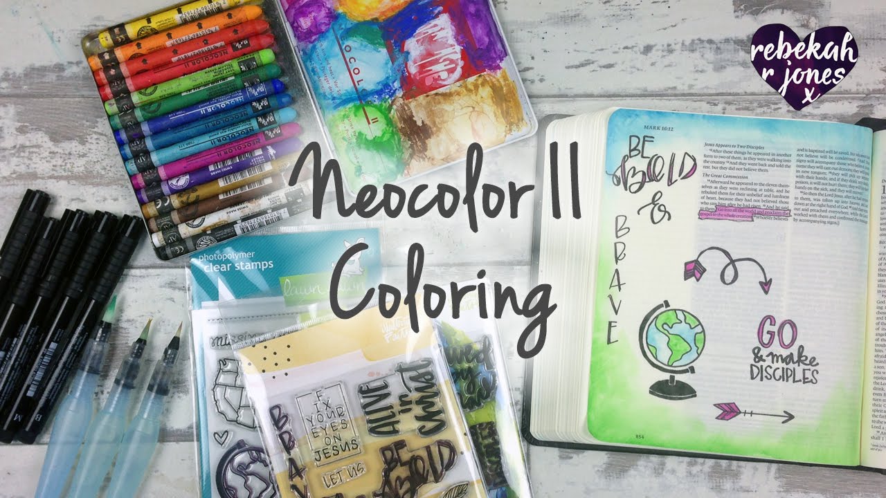 Neocolor 2 Techniques - Bible Art Journaling Challenge Lesson 38