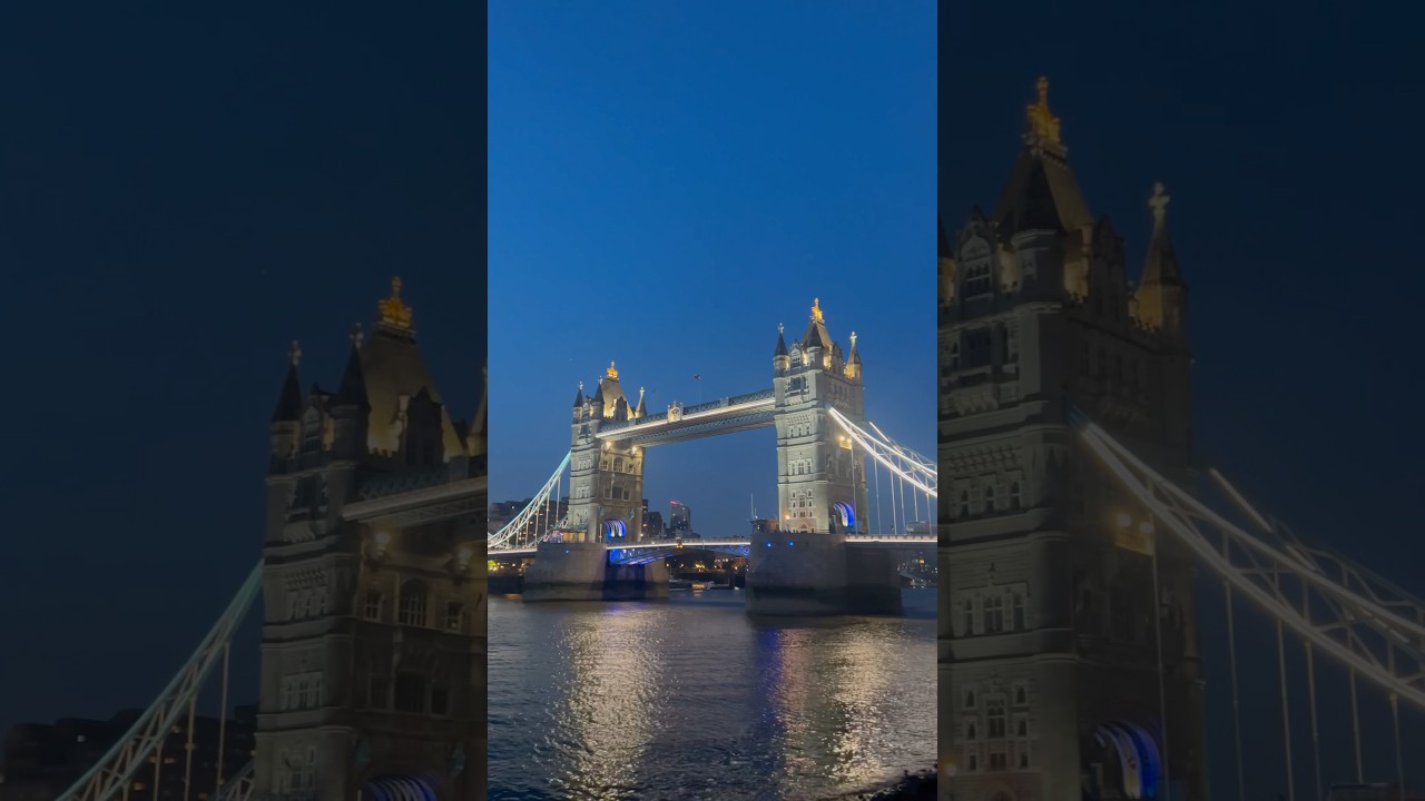 Amazing view of London tower bridge, Thames river side and the bank 