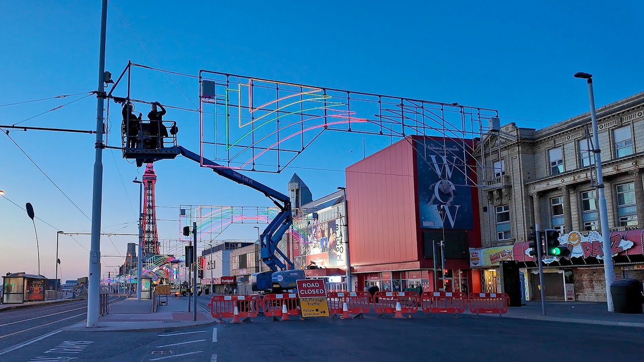 Blackpool Prom Closed: Illuminations Going Up!