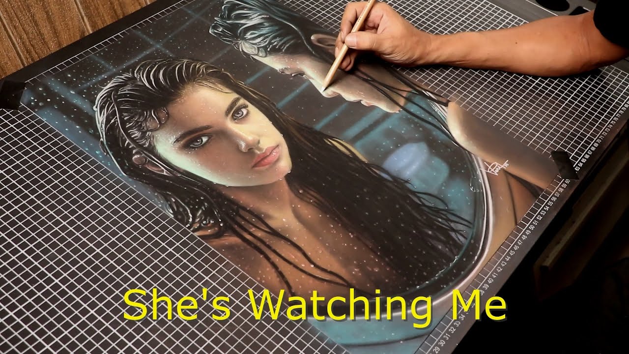 ✨She's Watching Me, Viral Art Drawing!✨#trendingvideo#viralvideo#videoviral #art #viral#drawingvideo