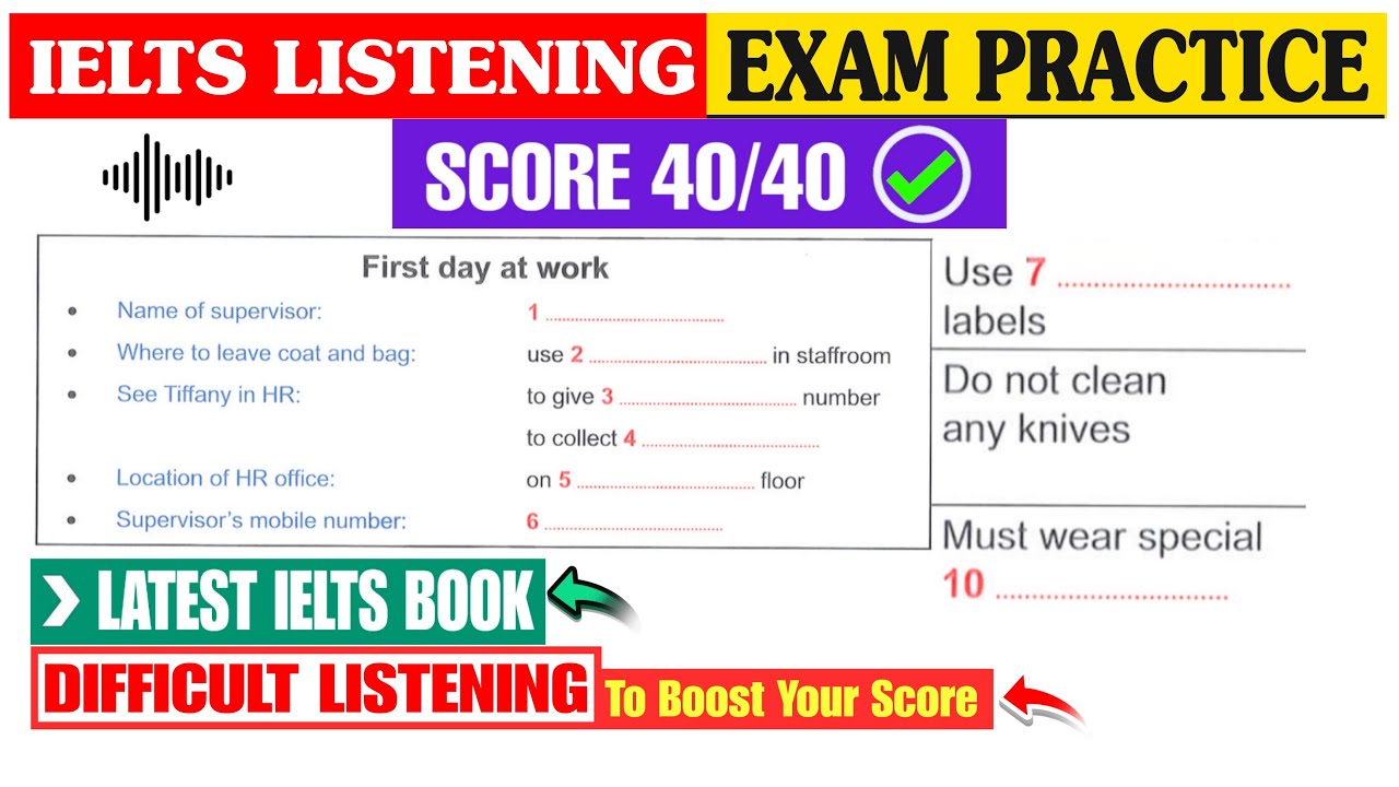 IELTS Listening Test 4 | First Day at Work | Latest Practice Test | Way to Crack IELTS #ielts