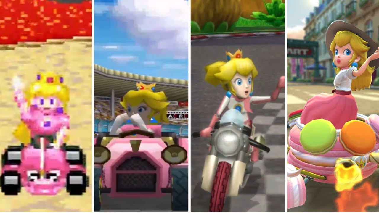 Evolution of Princess Peach in Mario Kart Games (1992 - 2022)