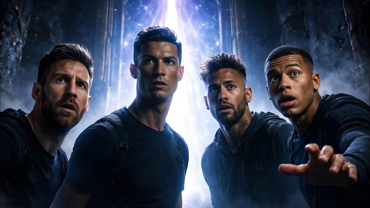 Ronaldo, Messi, Neymar & Mbappé Found a Mysterious Door (AI Story)