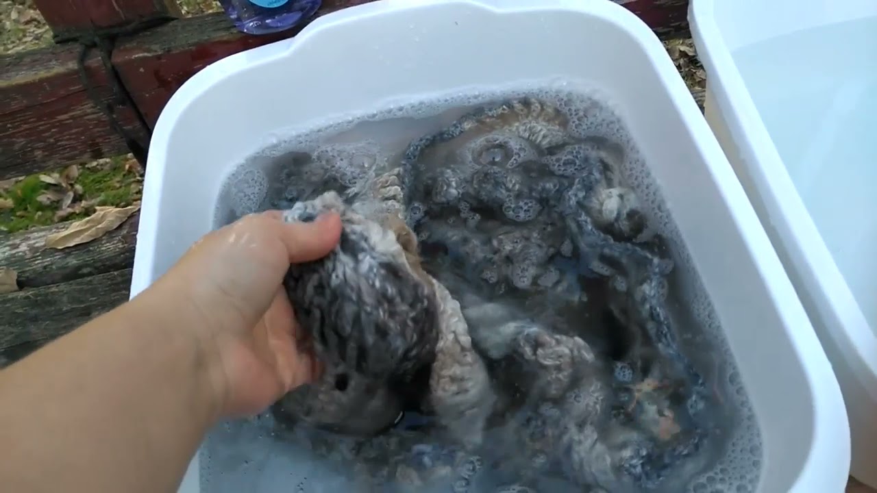 A quick demo on how to wash your finished angora rabbit yarn items