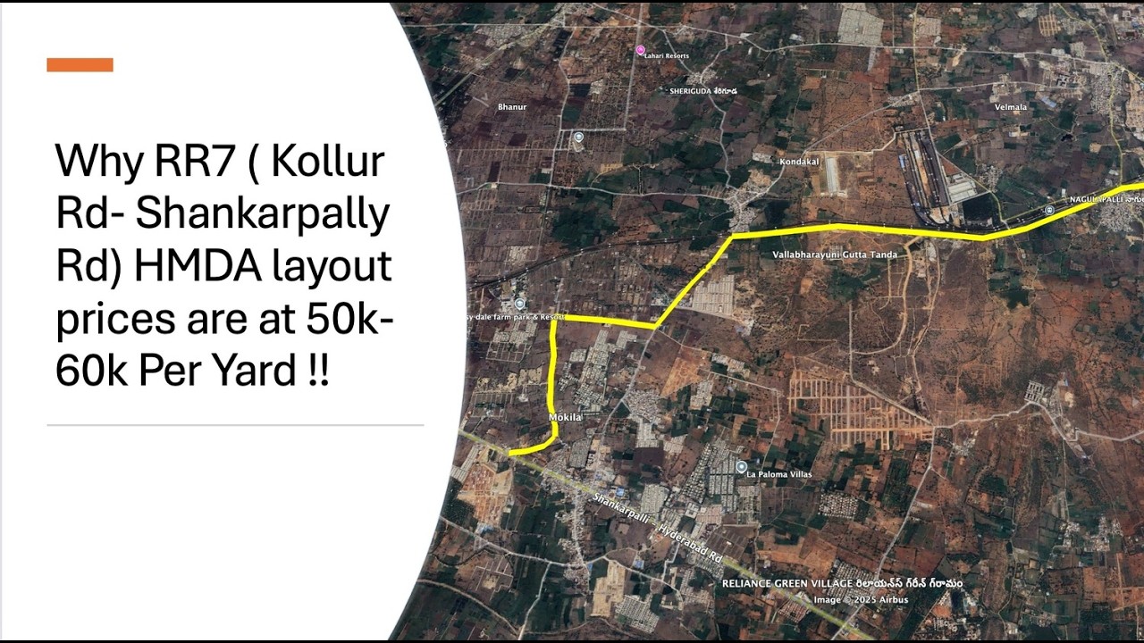 Why RR7 ( Kollur Rd- Shankarpally Rd) HMDA layout prices are at 50k-60k Per Yard !!