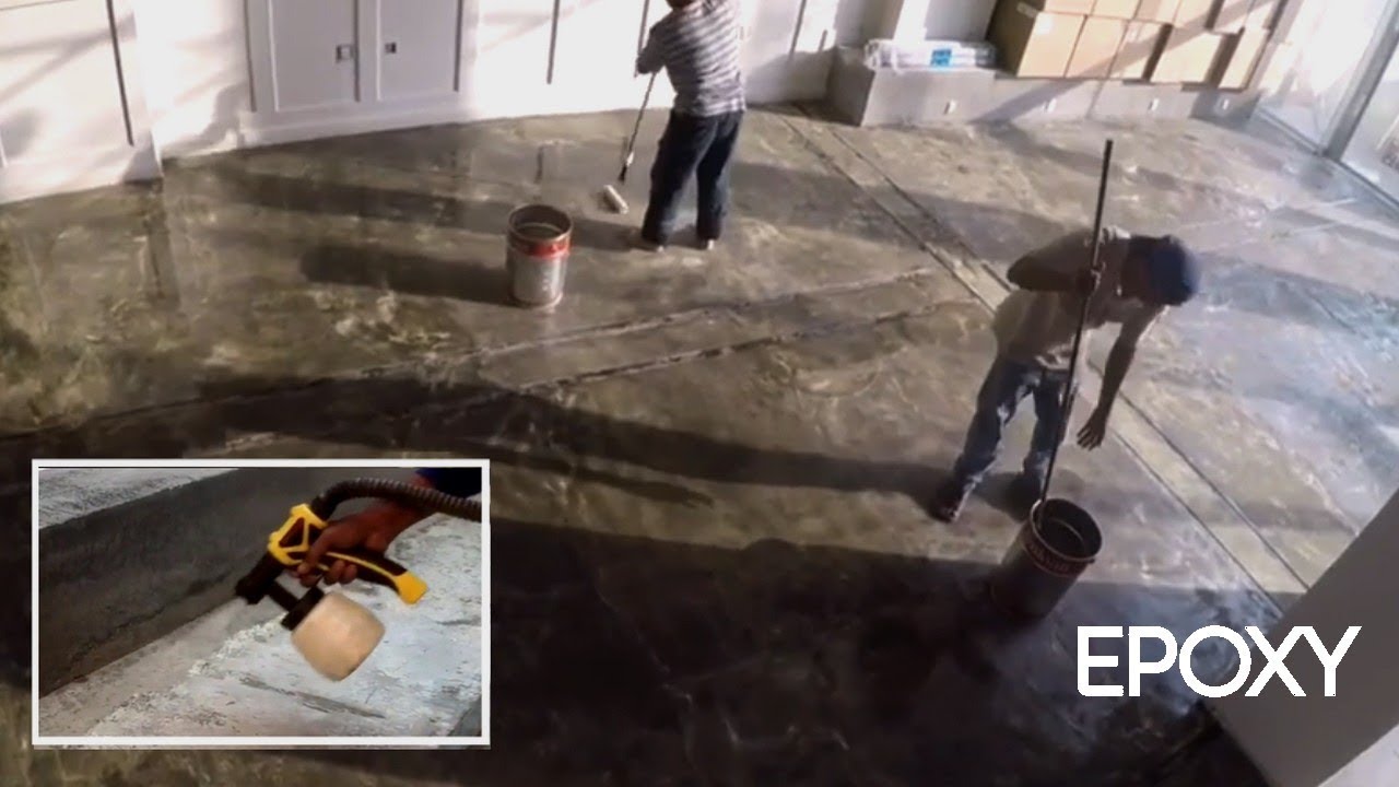 شرح  من بداية حتى نهاية  طريقة دهن الايبوكسي شفاف على الارضية الاسمنتيةepoxy