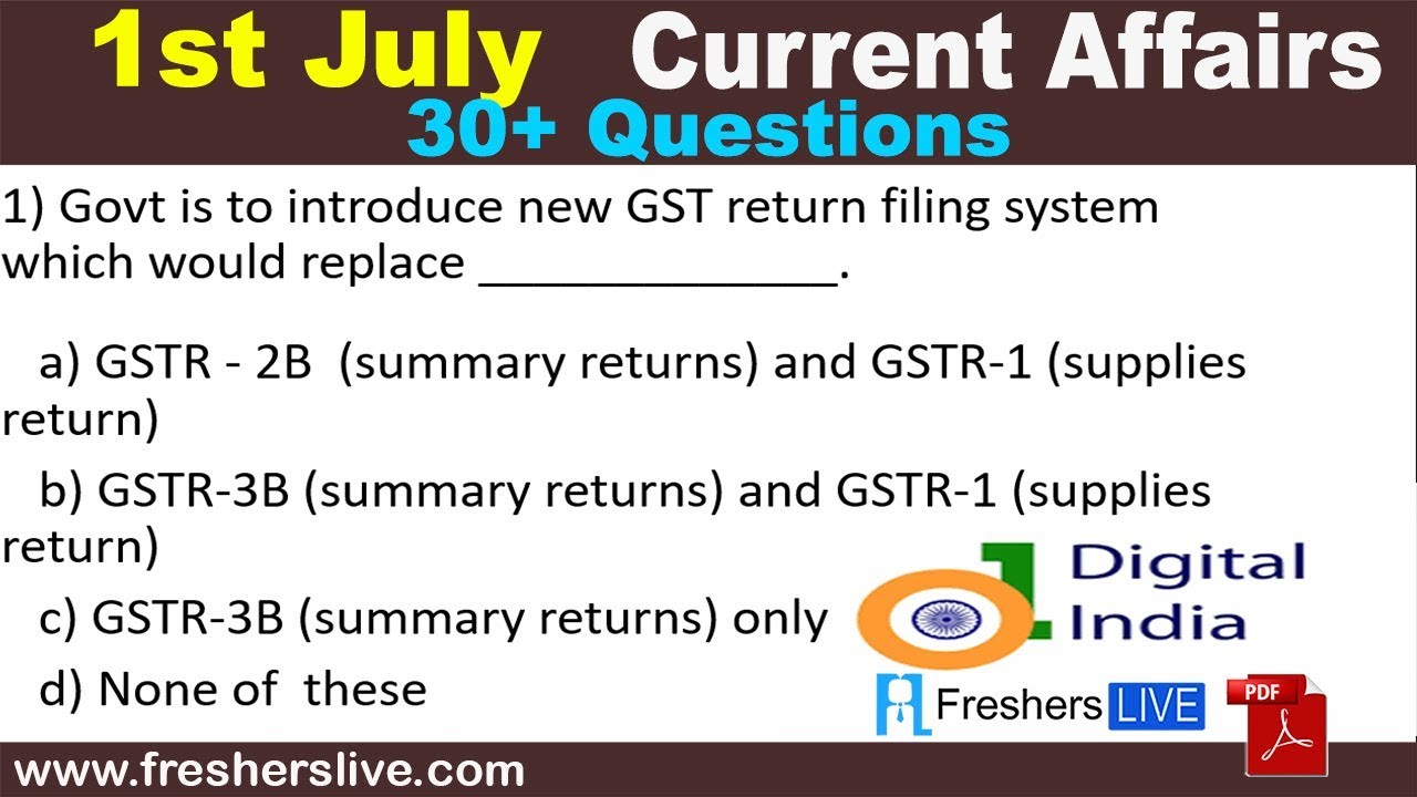Current Affairs 1 July 2019 | Daily Current Affairs | Top 30 Current Affairs for competitive Exams