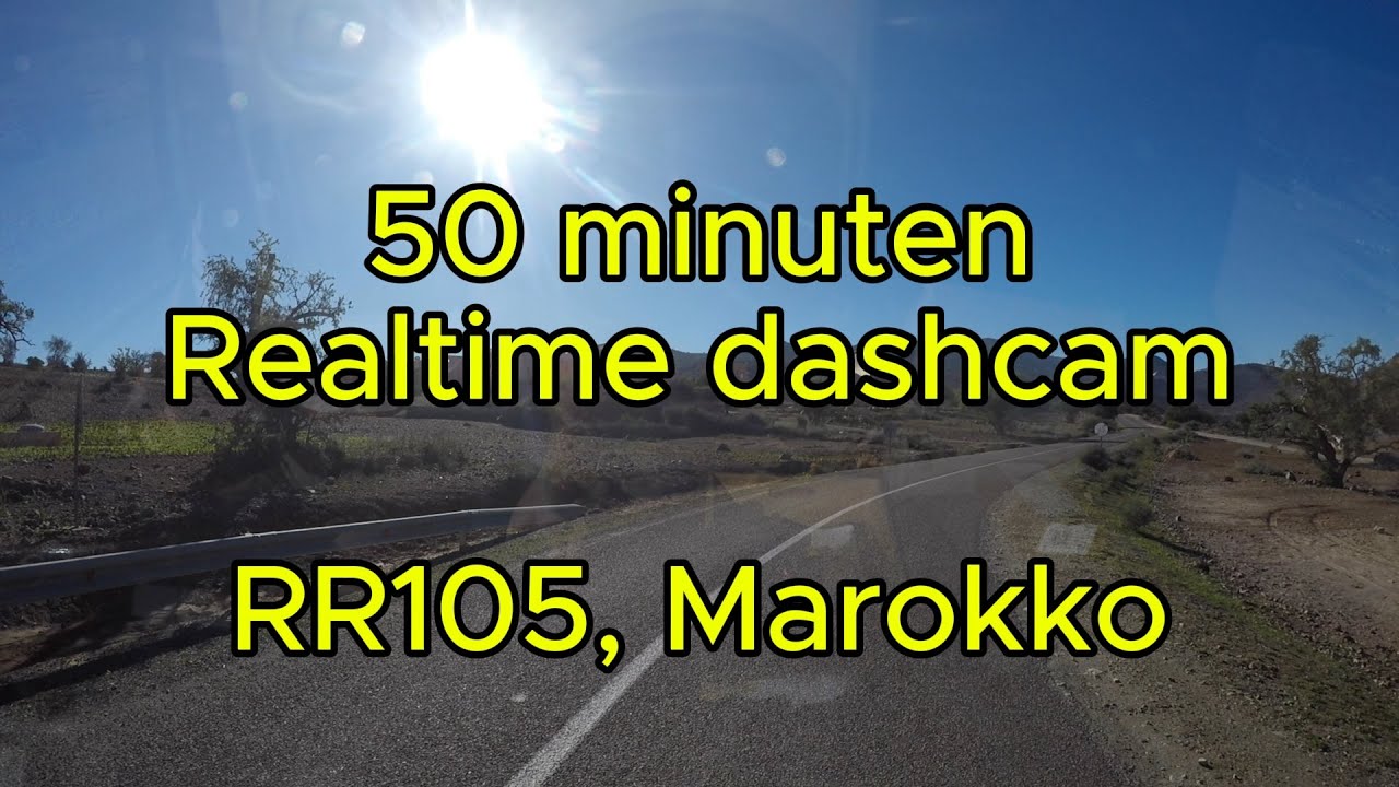 50 Minuten, realtime dashcam beelden van de RR105 in de richting van Tafraout! | Op reis met Stijn!