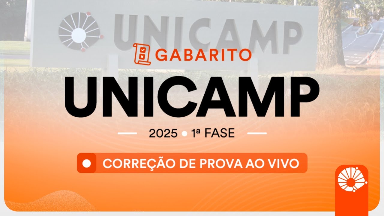 Gabarito UNICAMP 2025 1&ordf; FASE &ndash; Corre&ccedil;&atilde;o de prova AO VIVO