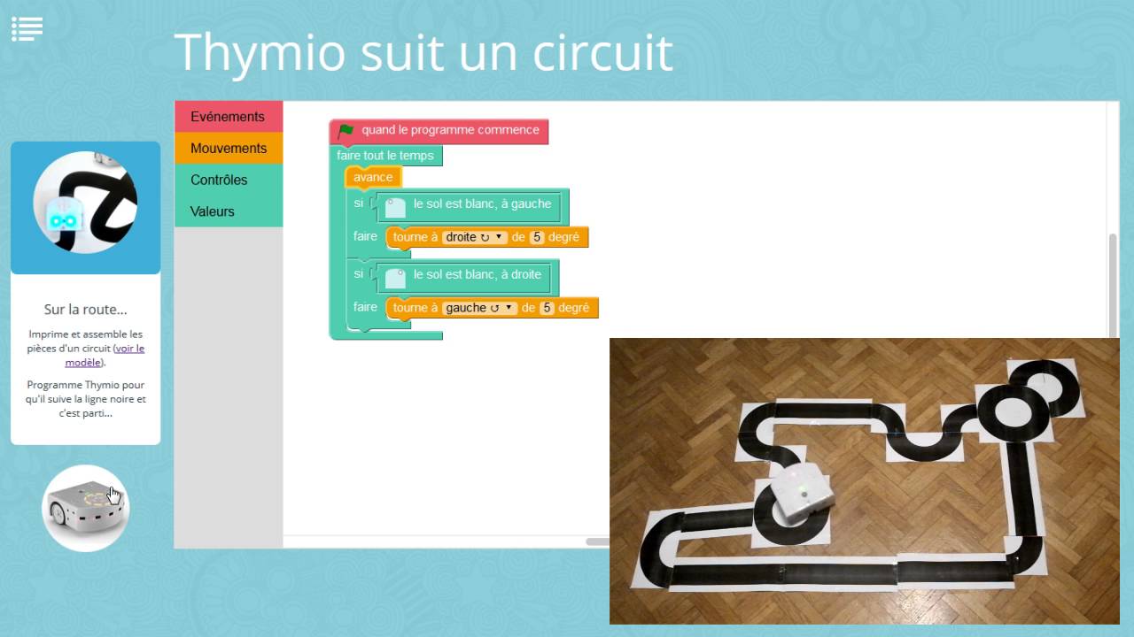 Thymio suit un circuit