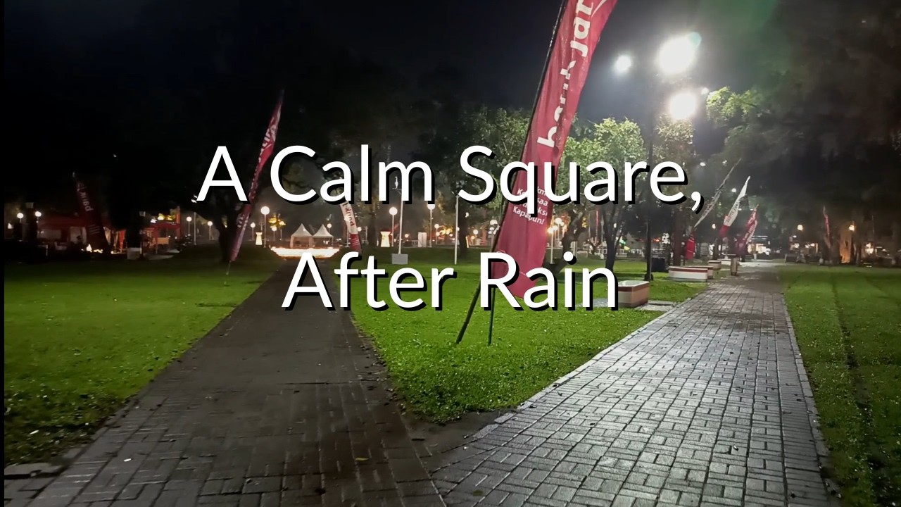 Light Rain 🌧️ Night Walk at Alun-Alun Malang | City Square Walking POV | Indonesia Walking POV