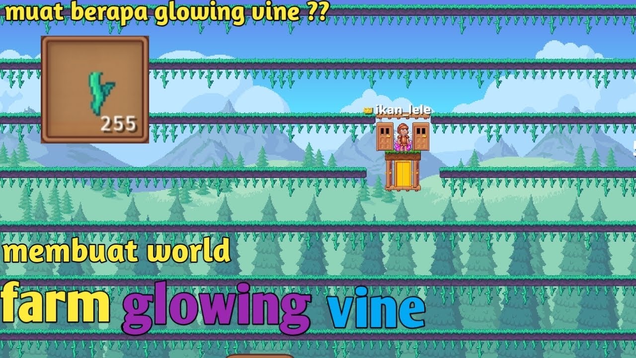 Saya membuat world farm glowing vine di crystal realms