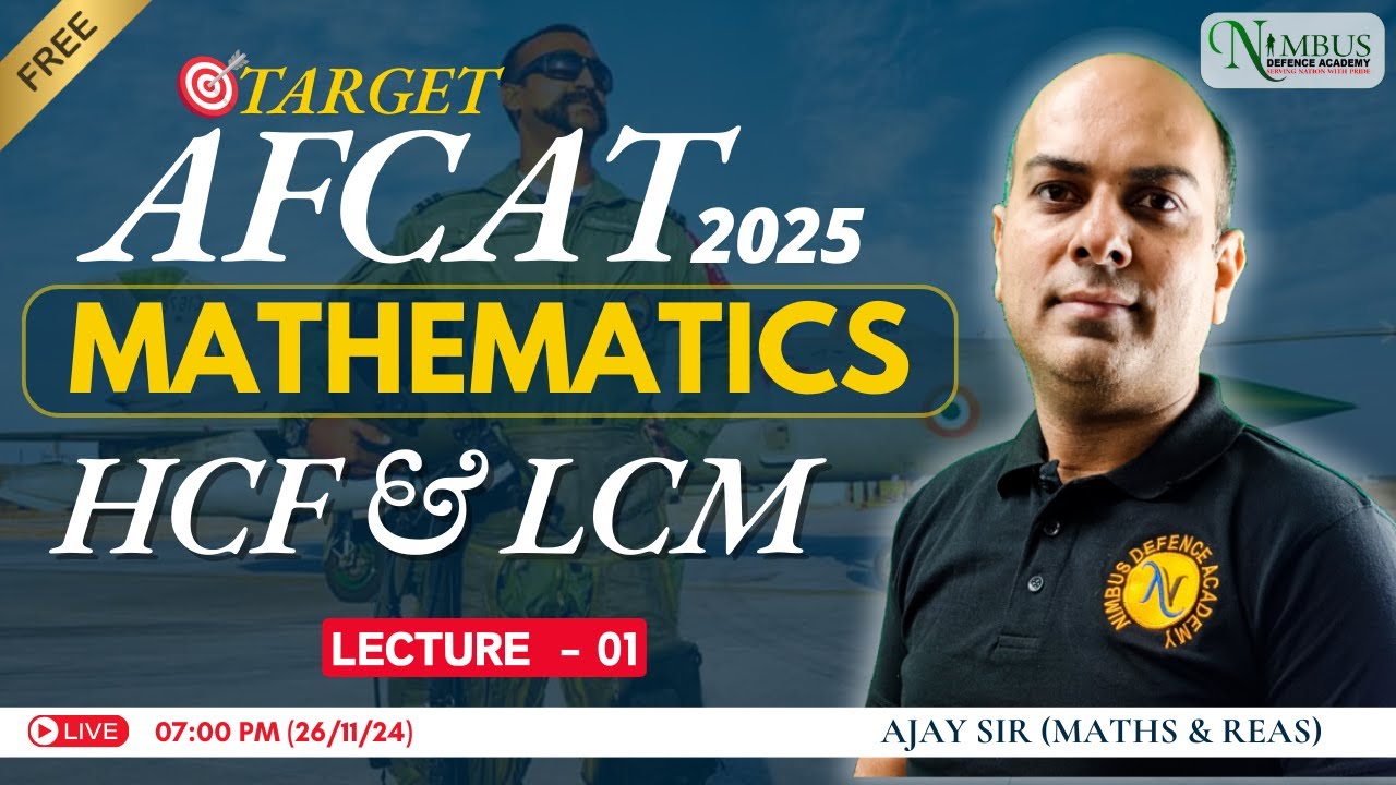HCF & LCM - 01 || AFCAT MATHS || AFCAT 2025  200+ IN FIRST ATTEMPT #afcat 2025