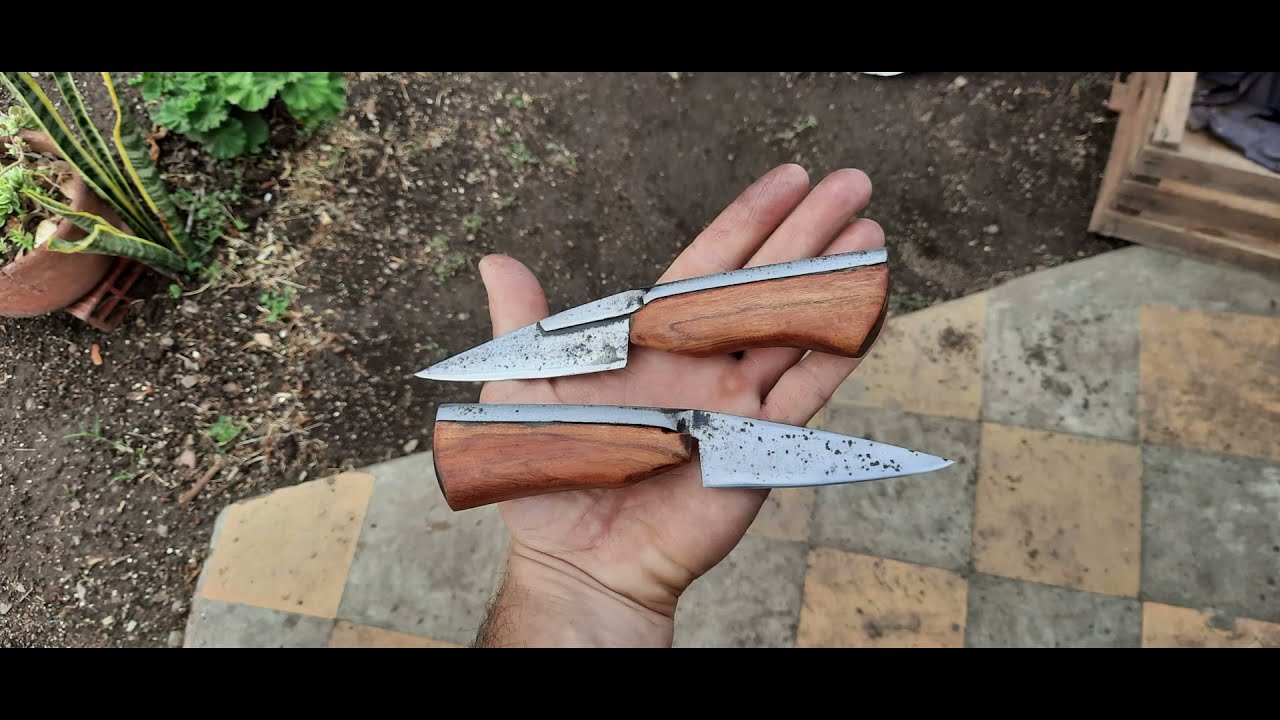CUCHILLOS  HECHOS DE VIEJA TIJERA DE TUZAR // KNIVES MADE OF OLD TWISTING SCISSORS