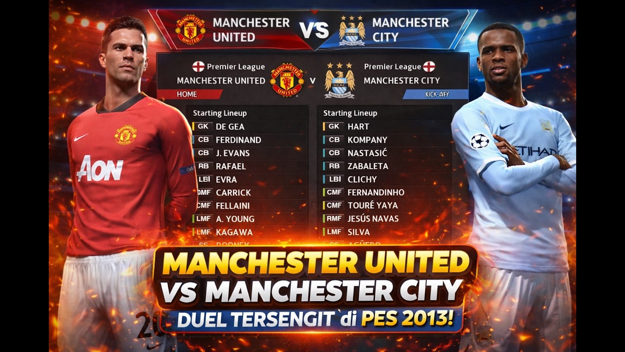 PES 2013 GAMEPLAY MAN UNITED VS MAN CITY  2013/14 1080P #pes2013 #manchesterunited #manchestercity