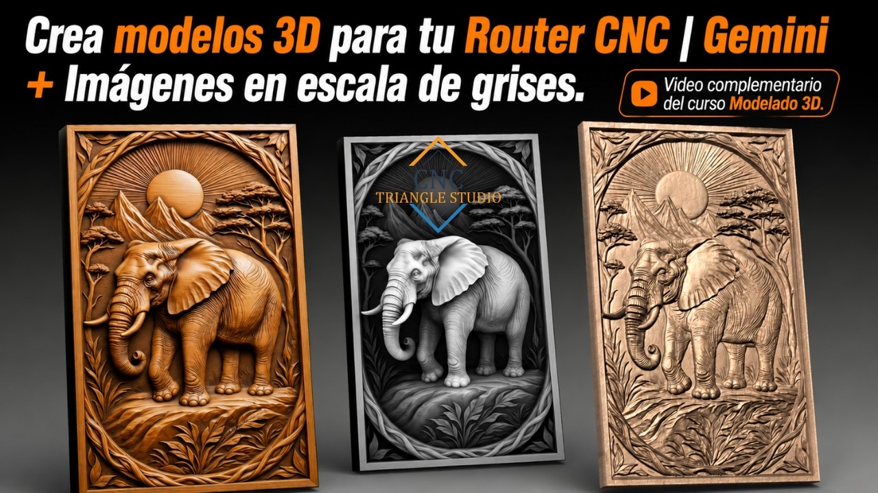 Crea modelos 3D para tu Router CNC | Gemini + Im&aacute;genes en escala de grises