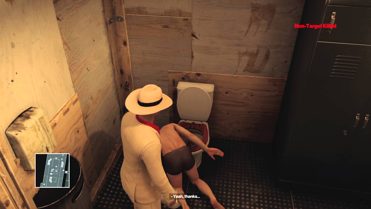 HITMAN&trade;drowned in a toilet