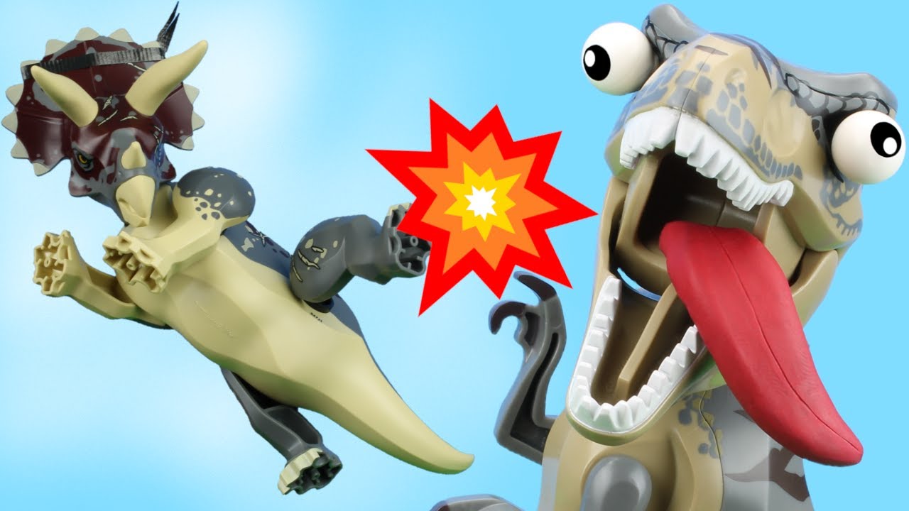 Super T-Rex vs NINJA Triceratops | Lego Jurassic World Stop Motion | Reptibian Bricks