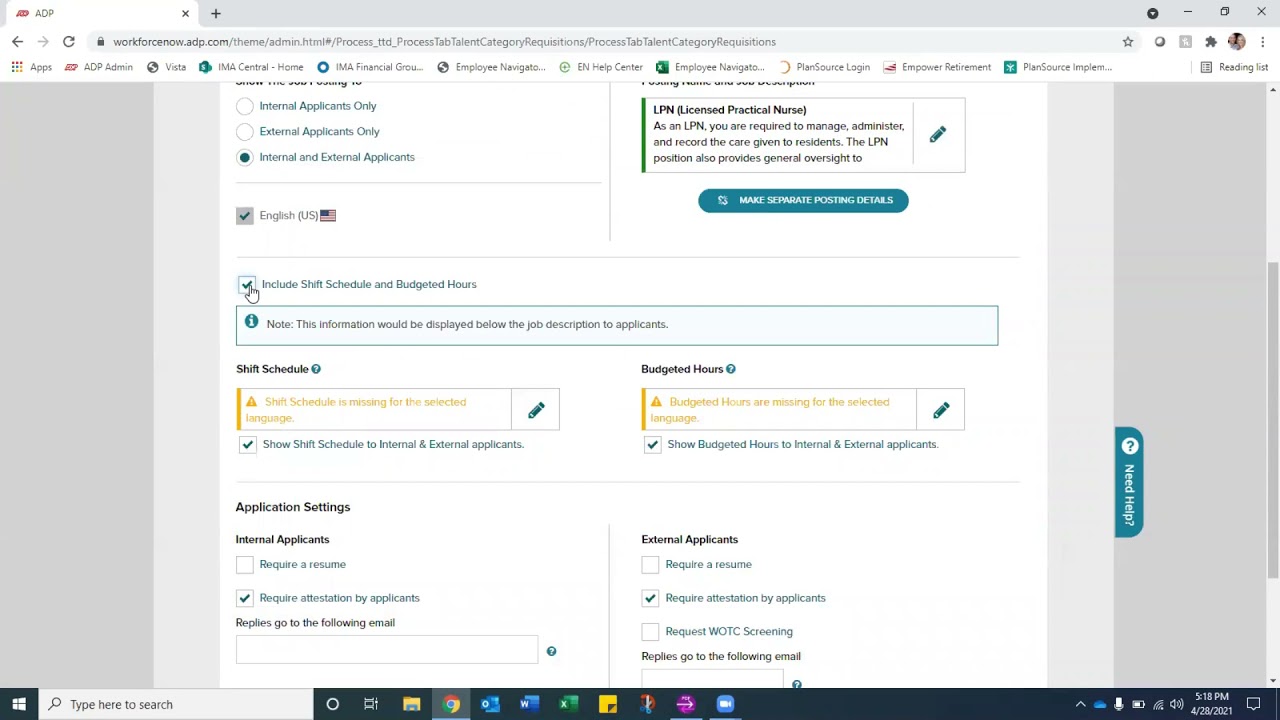ADP: Creating A Requisition