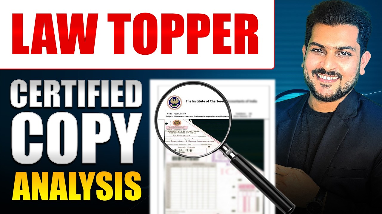 70/100 in CA Foundation Law 😱 | Topper Certified Copy Analysis
