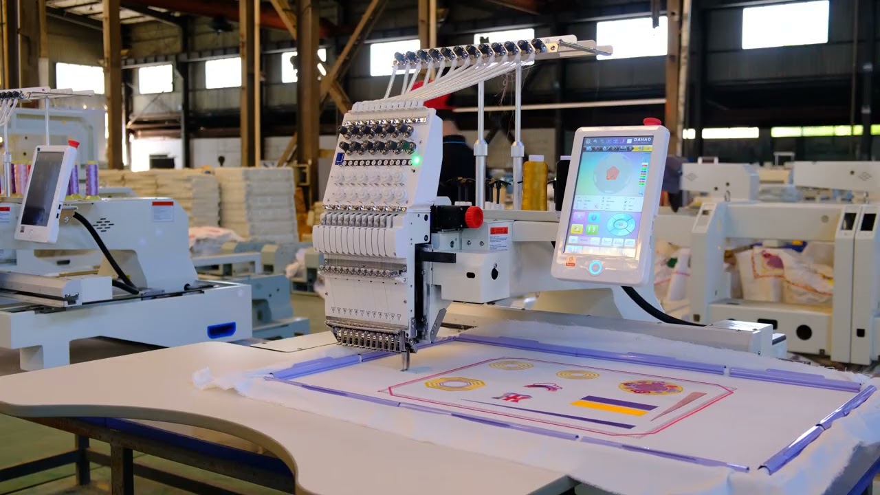 Single Head 12 Needles Big Embroidery Area 500*800mm Flat Embroidery Testing Video