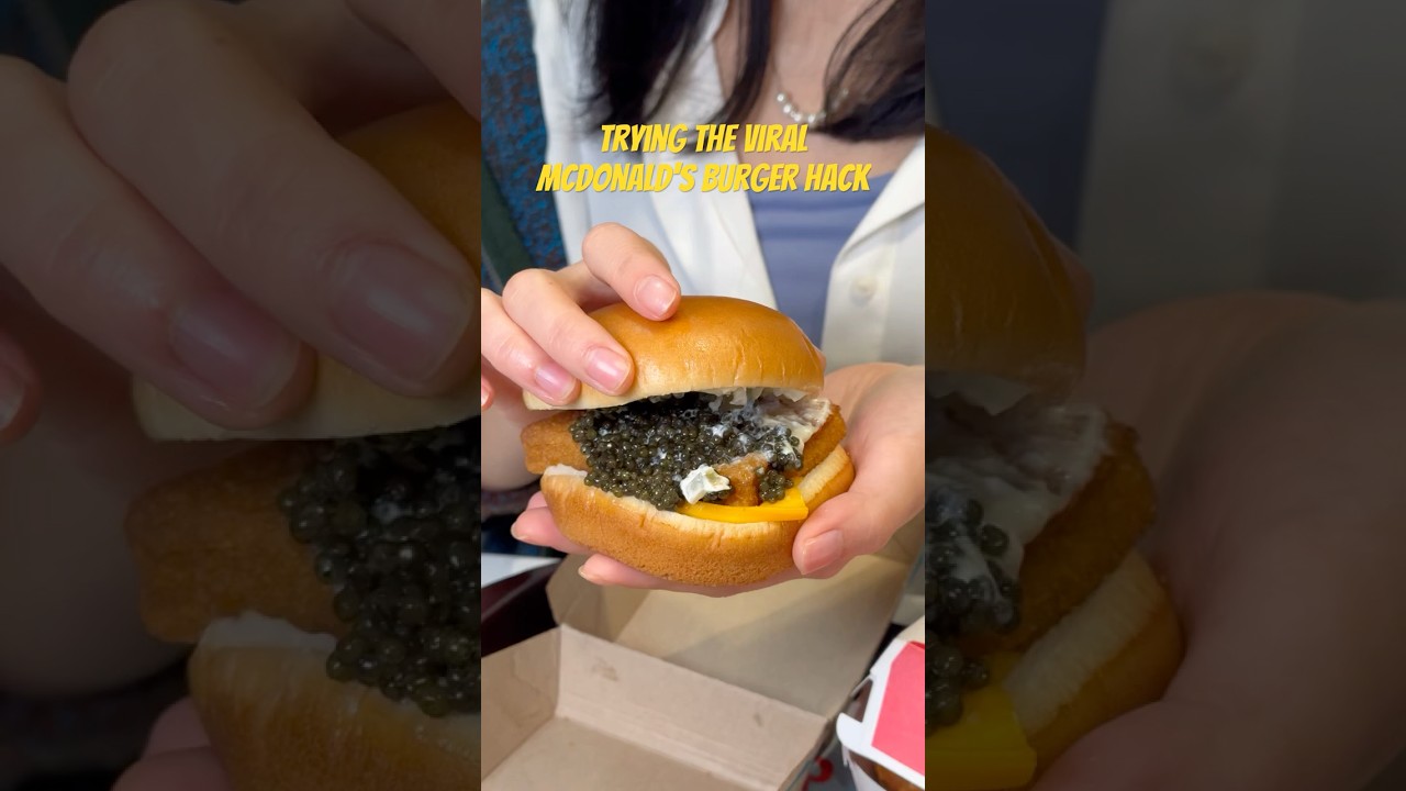 Trying the viral McDonalds burger hack. #sfbayarea #viralfood #foodhack #mcdonalds #caviar #sffoodie