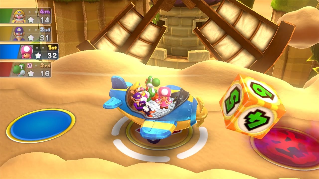 Mario Party 10 Mario Party #574 Toadette vs Yoshi vs Wario vs Waluigi Airship Central Master